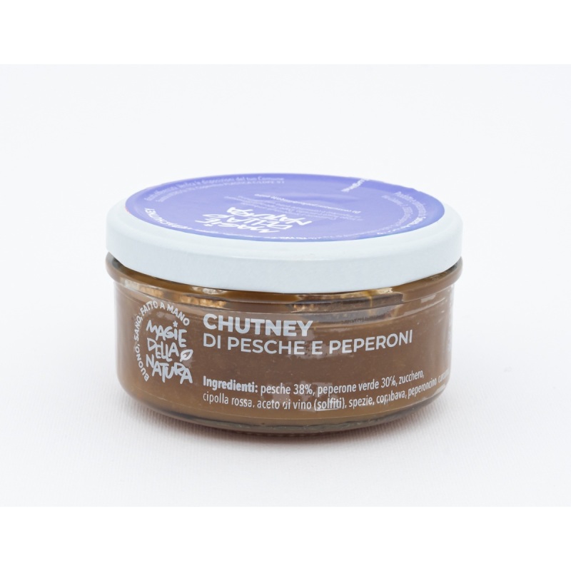Chutney di pesche e peperoni verdi
