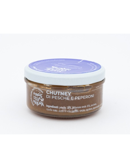 Chutney di pesche e peperoni verdi
