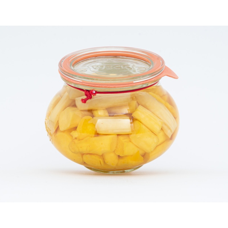 Pernumia asparagus in oil with saffron pistils