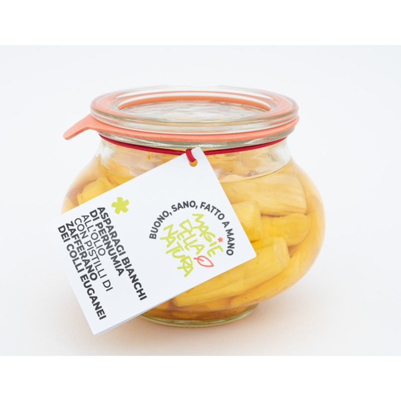 Asparagi di Pernumia all’olio con pistilli di zafferano dei colli