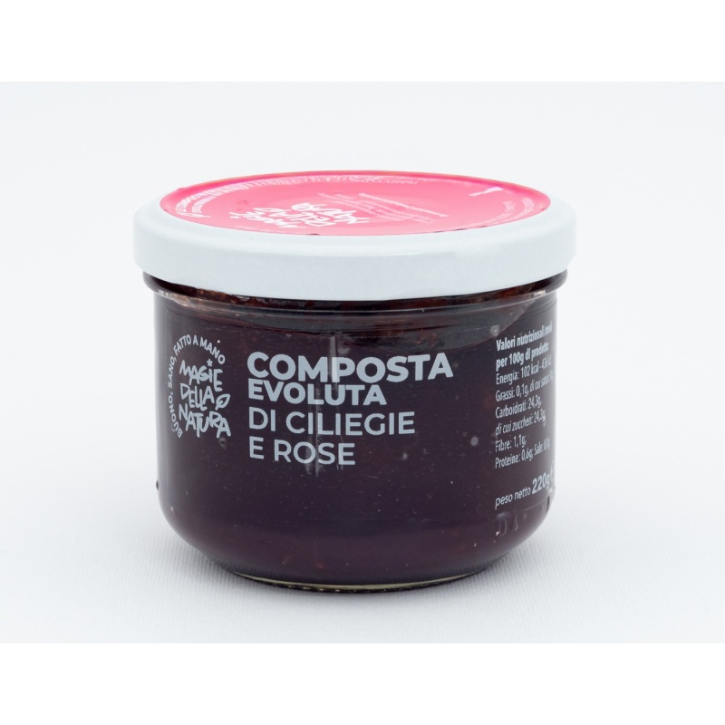 Composta di ciliegie e rose